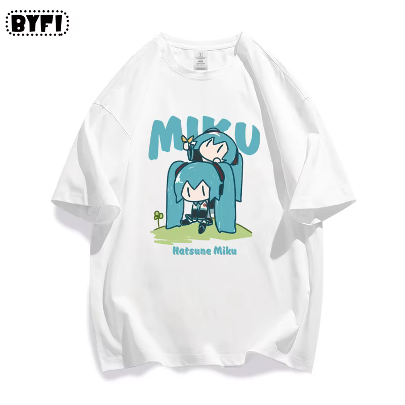 T-shirt à manches courtes Hatsune Miku Collaboration Future MIKU Line Style pour hommes et femmes, v