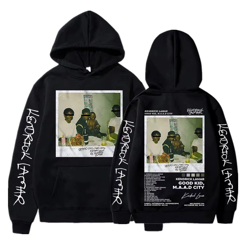 Hip Hop hommes sweat à capuche femme rappeur Kendrick Lamar bon enfant Album graphique imprimé sweat