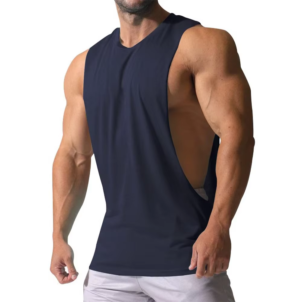 Débardeur de Fitness d'été pour hommes, chemise sans manches, Jogging, musculation, respirant, col r