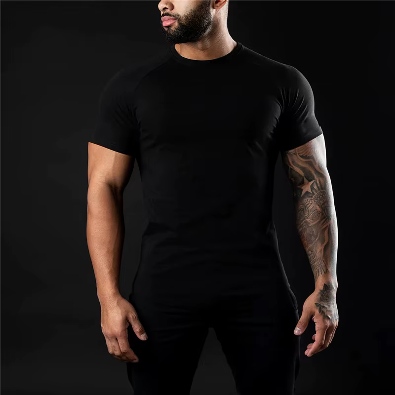T-shirt en coton été hommes athloisir entraînement à manches courtes Muscle Fitness T-shirt de haute