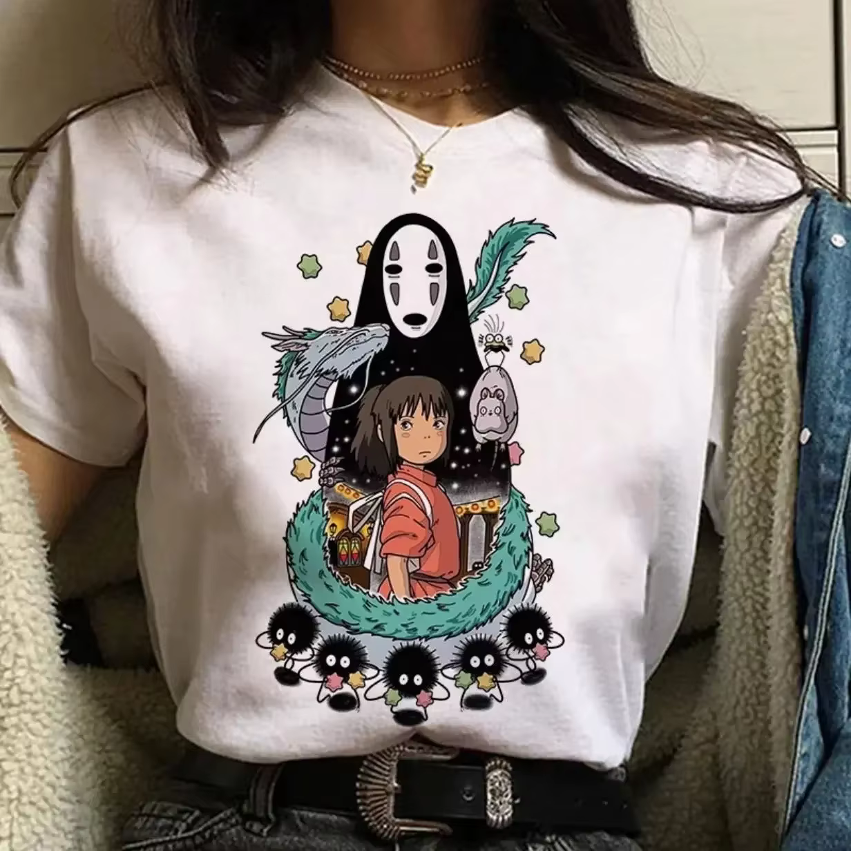 T-shirt d'été à la mode Totoro pour garçons et filles, T-shirt décontracté à col rond en coton pour