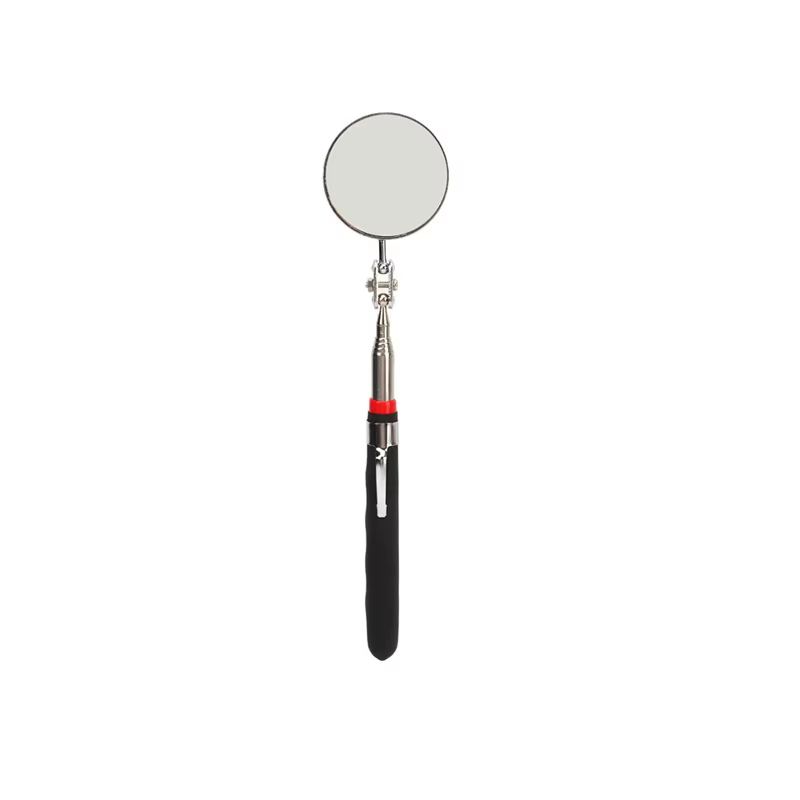 360 °   Miroir d'inspection télescopique avec lumière LED et poignée de maintien pour l'entretien et