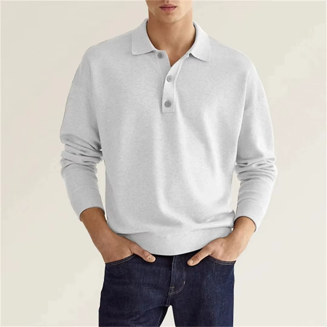Polo à manches longues pour hommes, décontracté et professionnel, confortable pour l'été