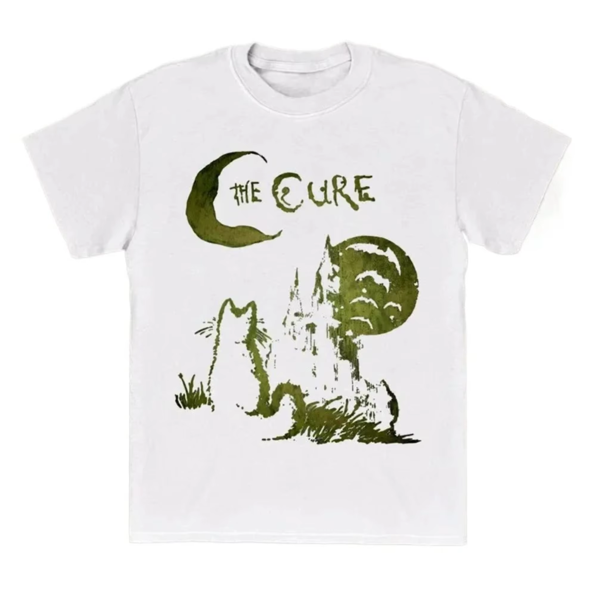T-shirt The Cure Cat, vêtements de style rock indépendant des années 90, t-shirt de groupe, t-shirt 
