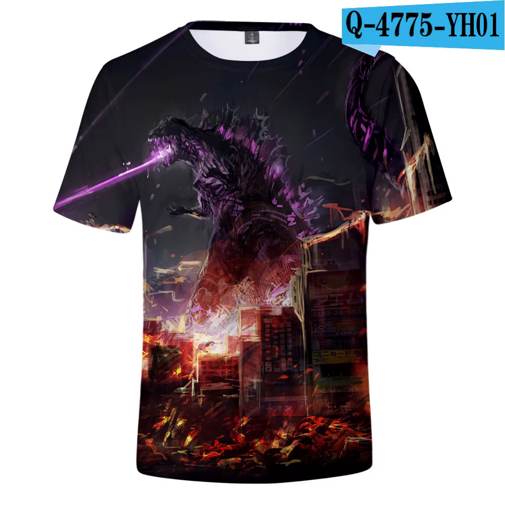 Godzilla Anime t-shirt roi des monstres enfants adulte Gojira été à manches courtes haut Sports de p