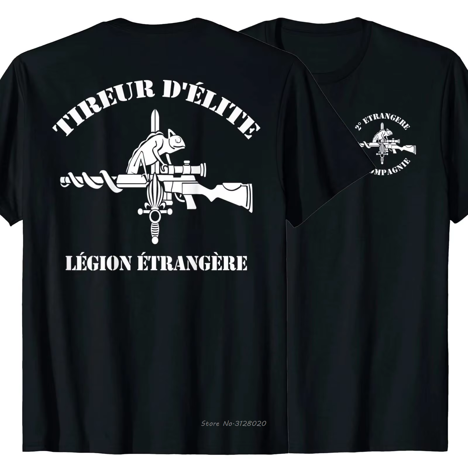 T-shirt de tireur des forces spéciales de la Légion étrangère française. Été coton à manches courtes
