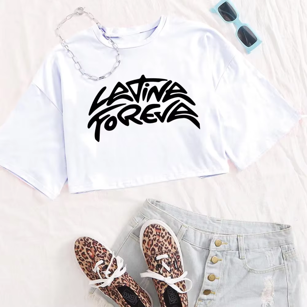 Karol G TROPICOQUETA Latina Foreva haut court filles chemise Sexy débardeur d'été