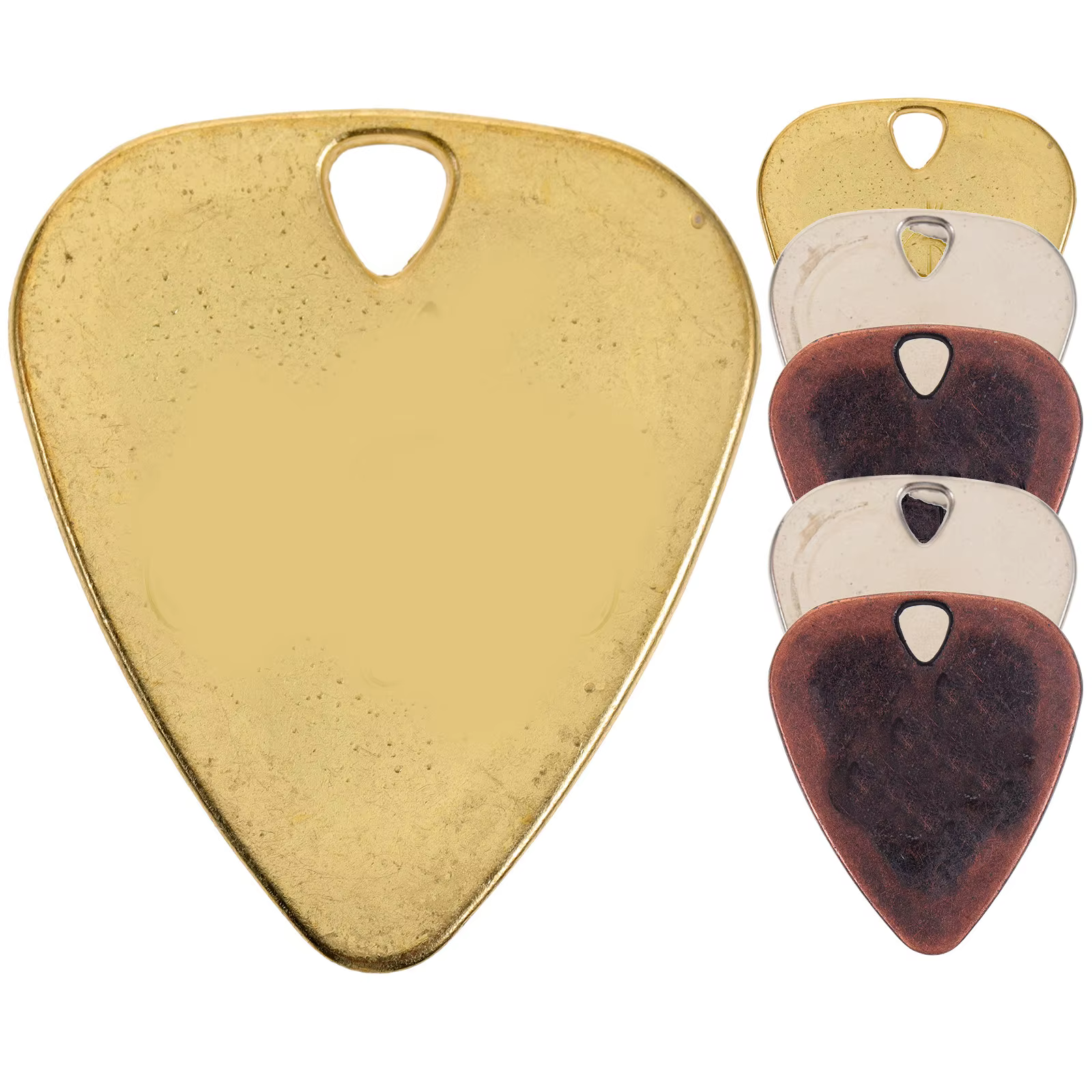 6 Pièces de médiators de guitare en alliage de zinc, ergonomiques et ultra-fins, pour la pratique qu
