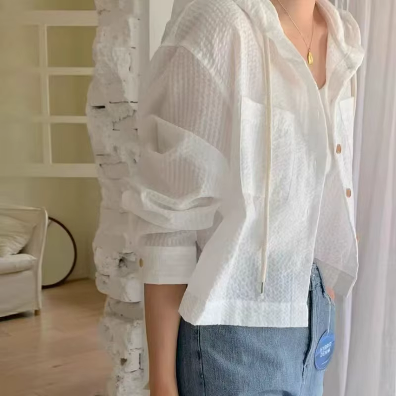 Chemise d'été pour femmes, mode parasol, manches longues, décontractée