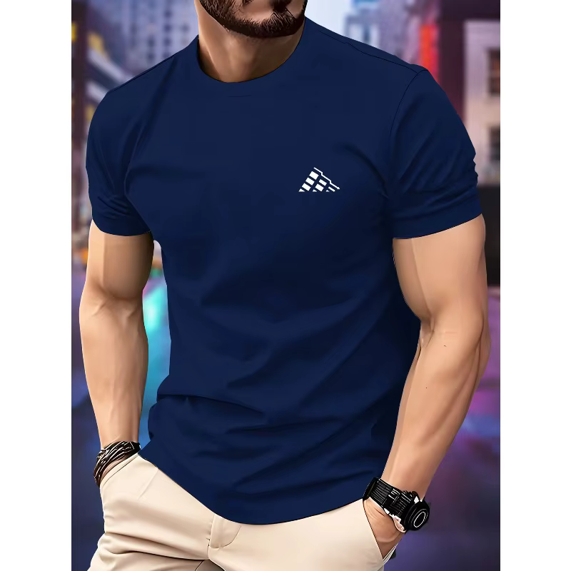 T-shirt de course pour hommes, haut fin, tendance, imprimé, à séchage rapide, à manches courtes, res