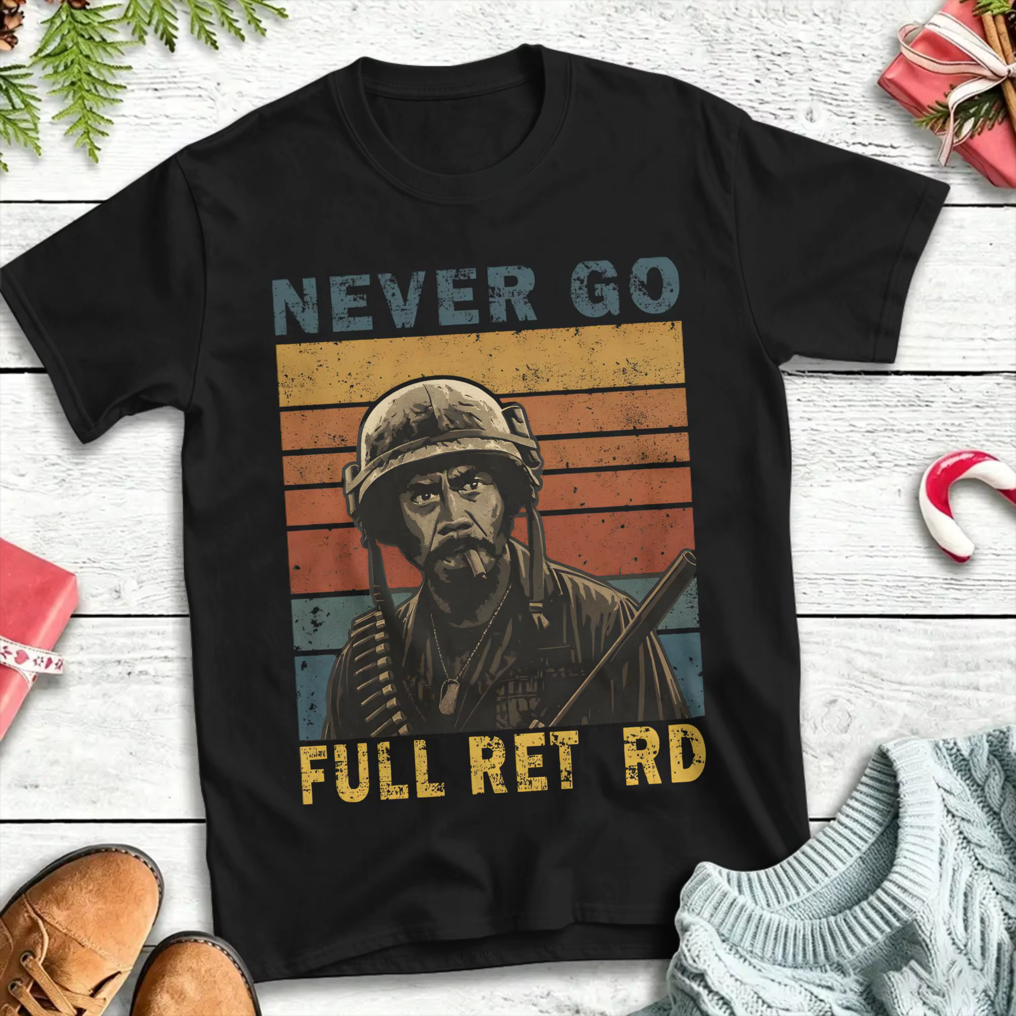 T-shirt vintage Beach Never Go Full Retard, t-shirts à la mode en coton pour hommes, hauts amusants 