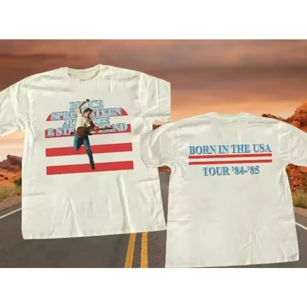 Vintage Bruce Springsteen Music Tour 84-85 hommes femmes T-Shirt unisexe haute qualité coton haut d'