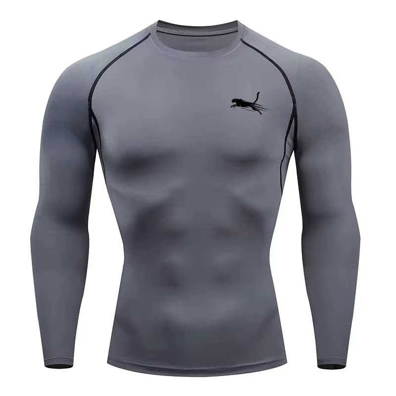 T-shirt de fitness à manches longues pour hommes, t-shirt de sport Dry Fit, vêtements de sport, t-sh