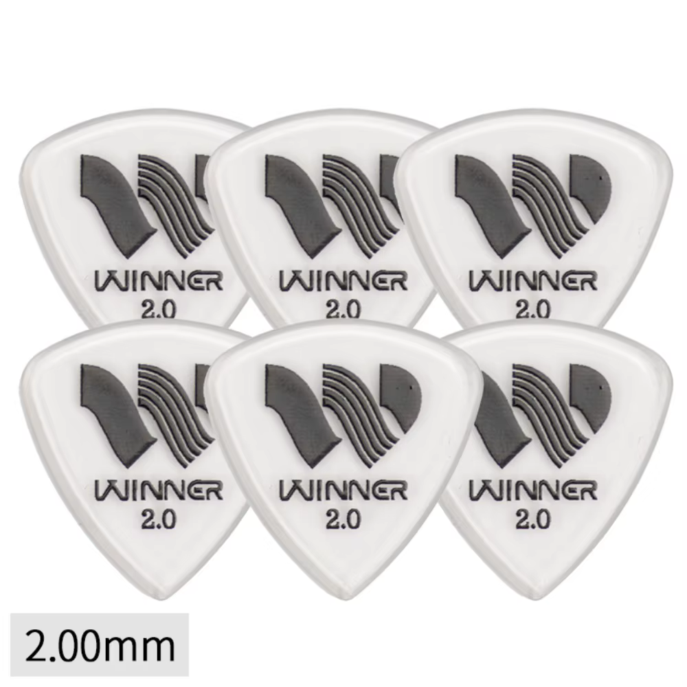 Plectres de guitare professionnels Winner, 6 pièces, grands plectres triangulaires antidérapants, pl