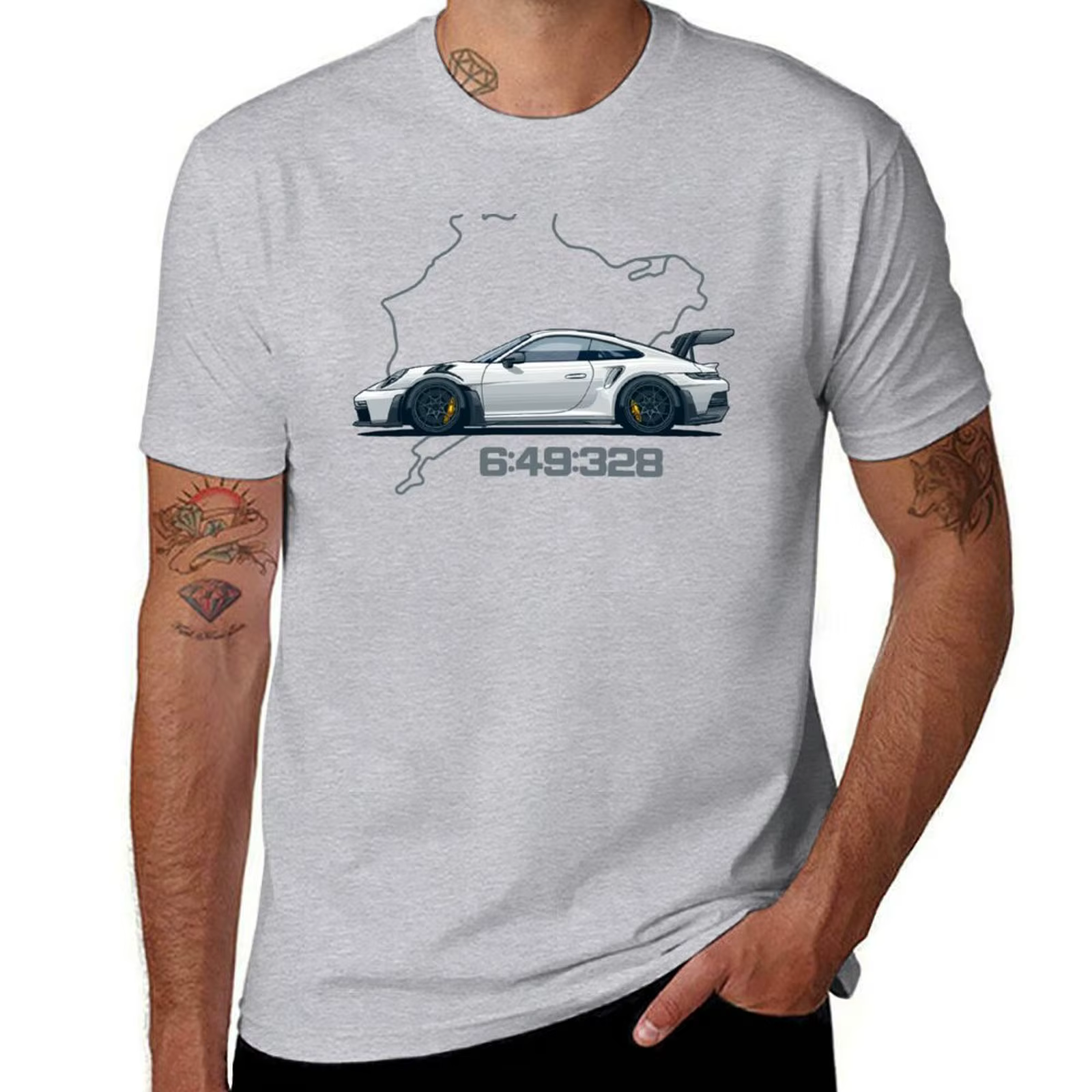 2025 nouveau modèle 992 GT3 RS Nordschleife T-Shirt plaine animal imprimé hommes vintage t-shirts
