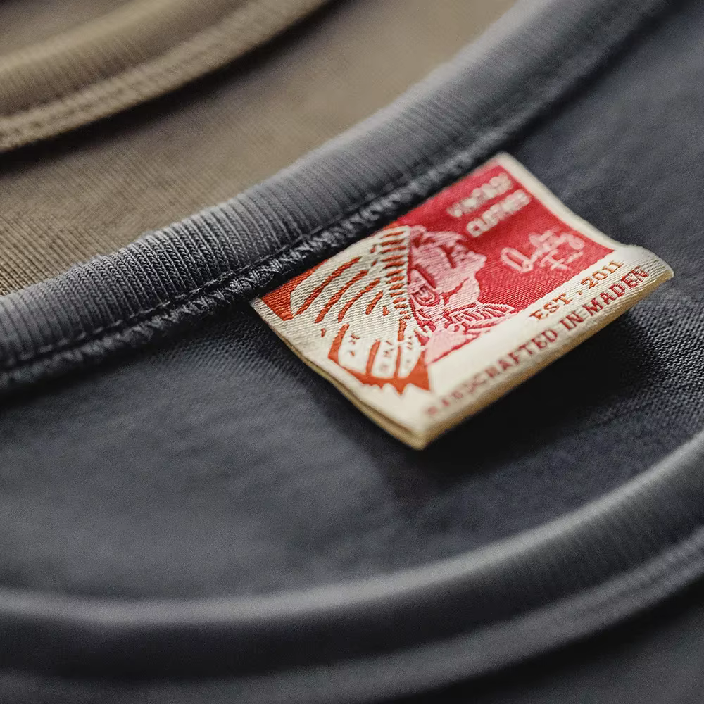 Maden Vintage lourd Navajo imprimé T-Shirt à manches courtes hommes été coton T-Shirt lettre brodée