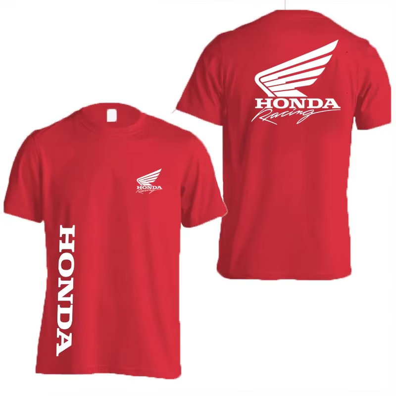 T-shirt de course en pur coton pour hommes Honda, nouveau t-shirt d'extérieur pour femmes, haut de s