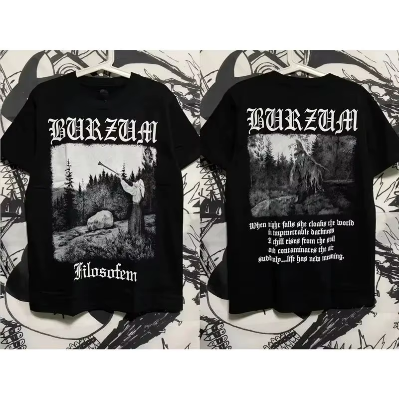 Heavy Metal Rock Band imprimé à manches courtes rétro Y2K T-shirt décontracté ample Streetwear unise