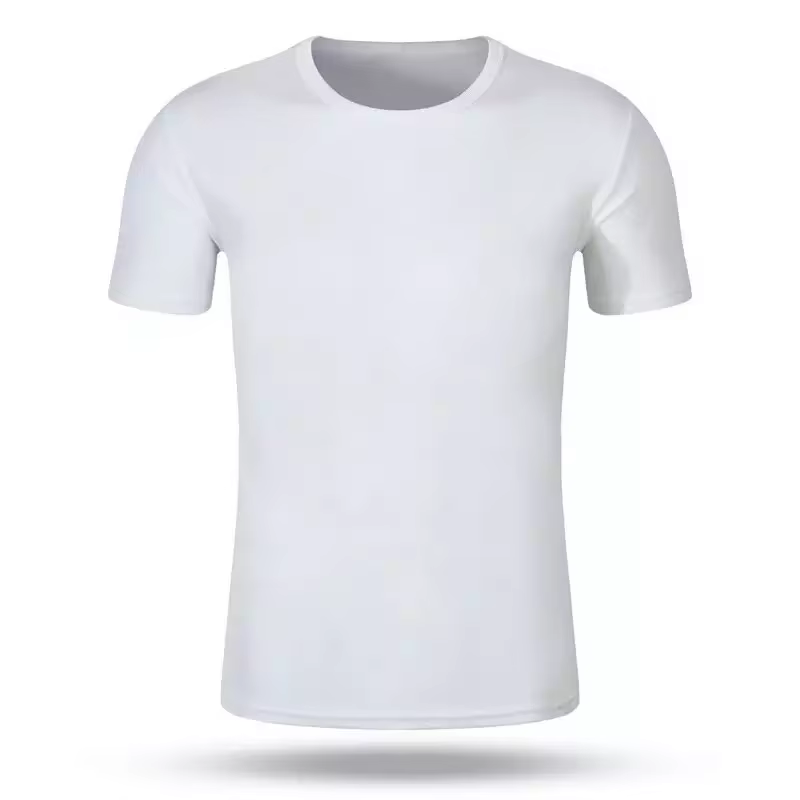 Sublimation blanc séchage rapide T-shirt été homme unisexe col rond manches courtes T-shirt vêtement