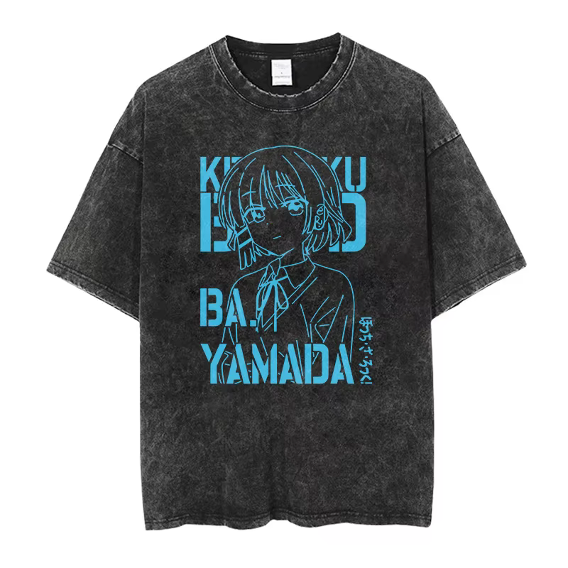 Hommes surdimensionnés imprimé t-shirts Bocchi Club groupe de musique Anime Bocchi The Rock couvertu