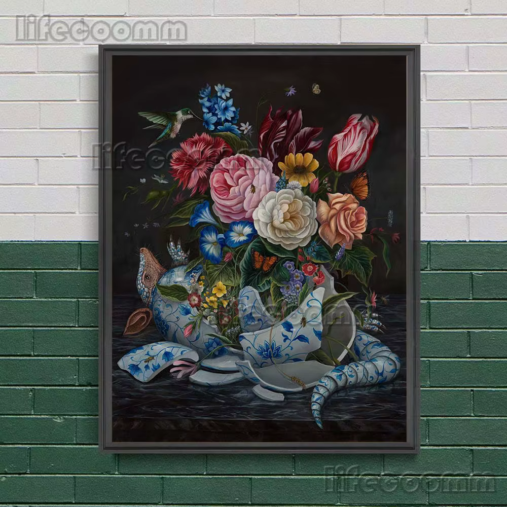 Vie et mort, survie des animaux les plus ajustés, peinture sur toile d'art mural, créature magique m