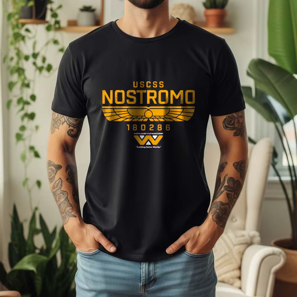 T-shirt Oversize Graphique USCSS Nostromo 100% Coton Été 2026 – Thème Rétro Alien Sci-Fi Nostromo à 