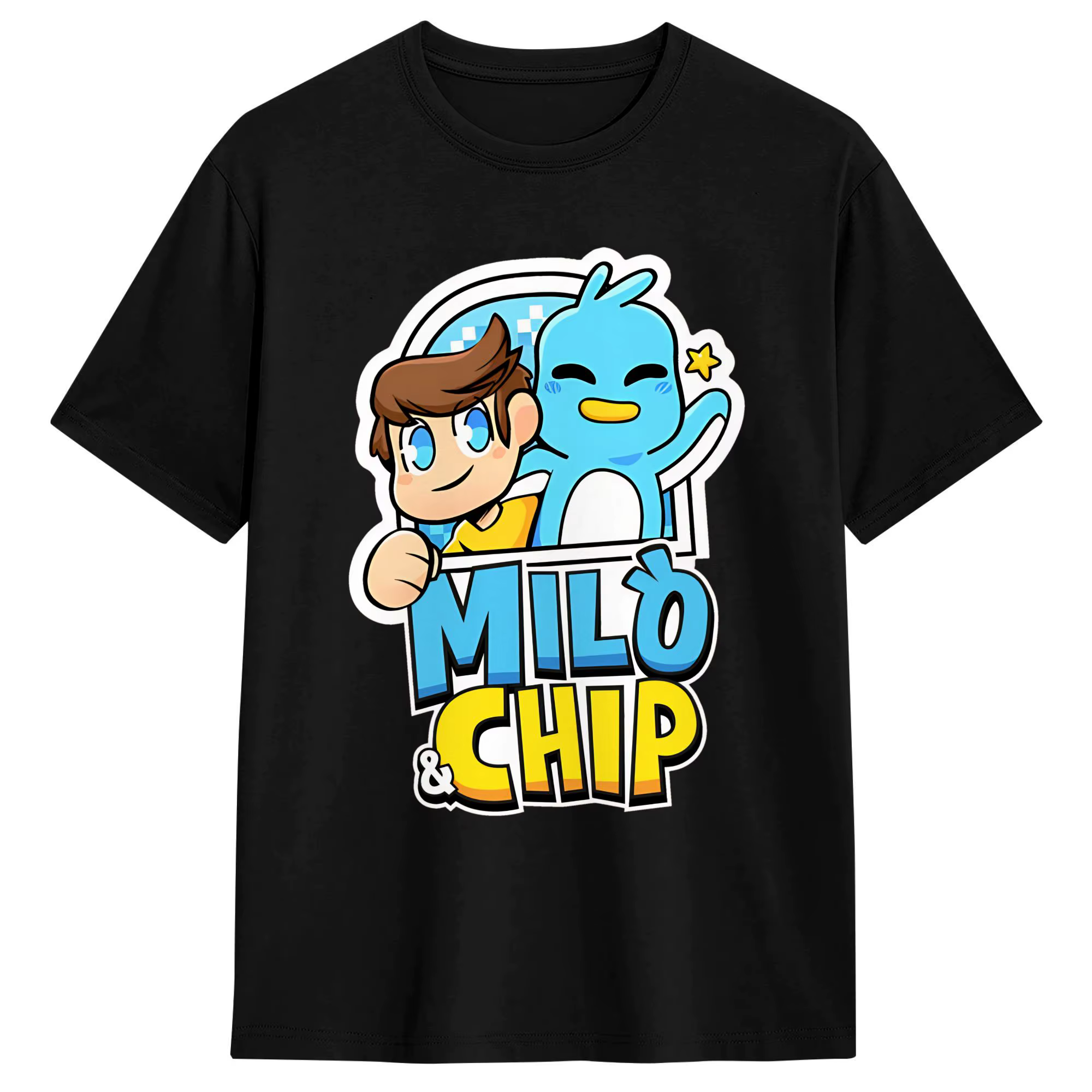 T-shirt Milo And Chip en pur coton pour hommes, t-shirts vintage d'été, col rond, tendance, surdimen