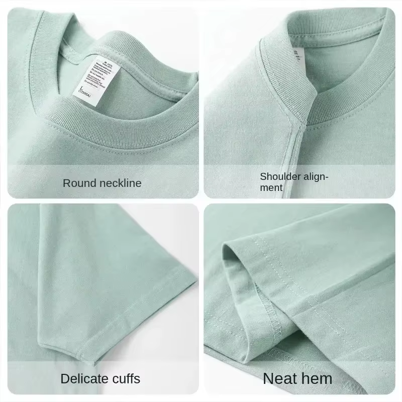T-shirt Homme Décontracté en Coton Pur Américain 300g, Manches Courtes, Coupe Ample, Idéal pour l'Ét