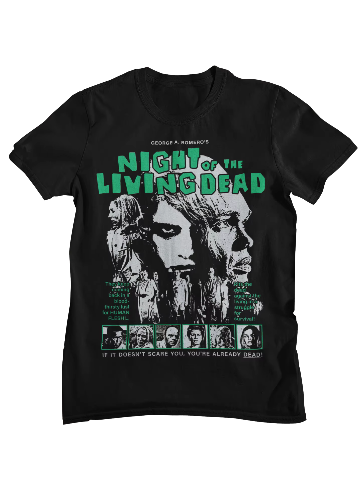 T-Shirt graphique rétro du film d'horreur Night of The Living Dead, pour hommes et femmes, décontrac