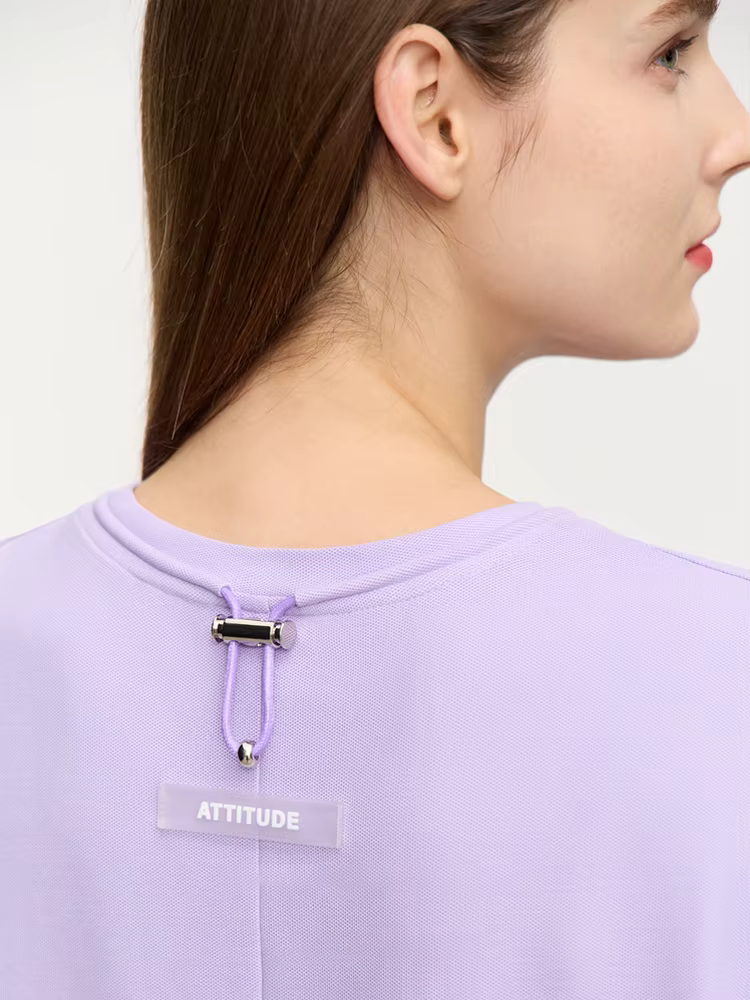 AMII-T-shirt minimaliste à manches courtes pour femme, décontracté, de couleur unie, 2023, été, 1234