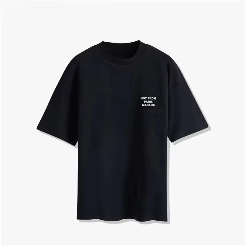 T-shirt d'été noir à manches courtes Paris 2026 – Style décontracté, col rond, imprimé, coupe ample,