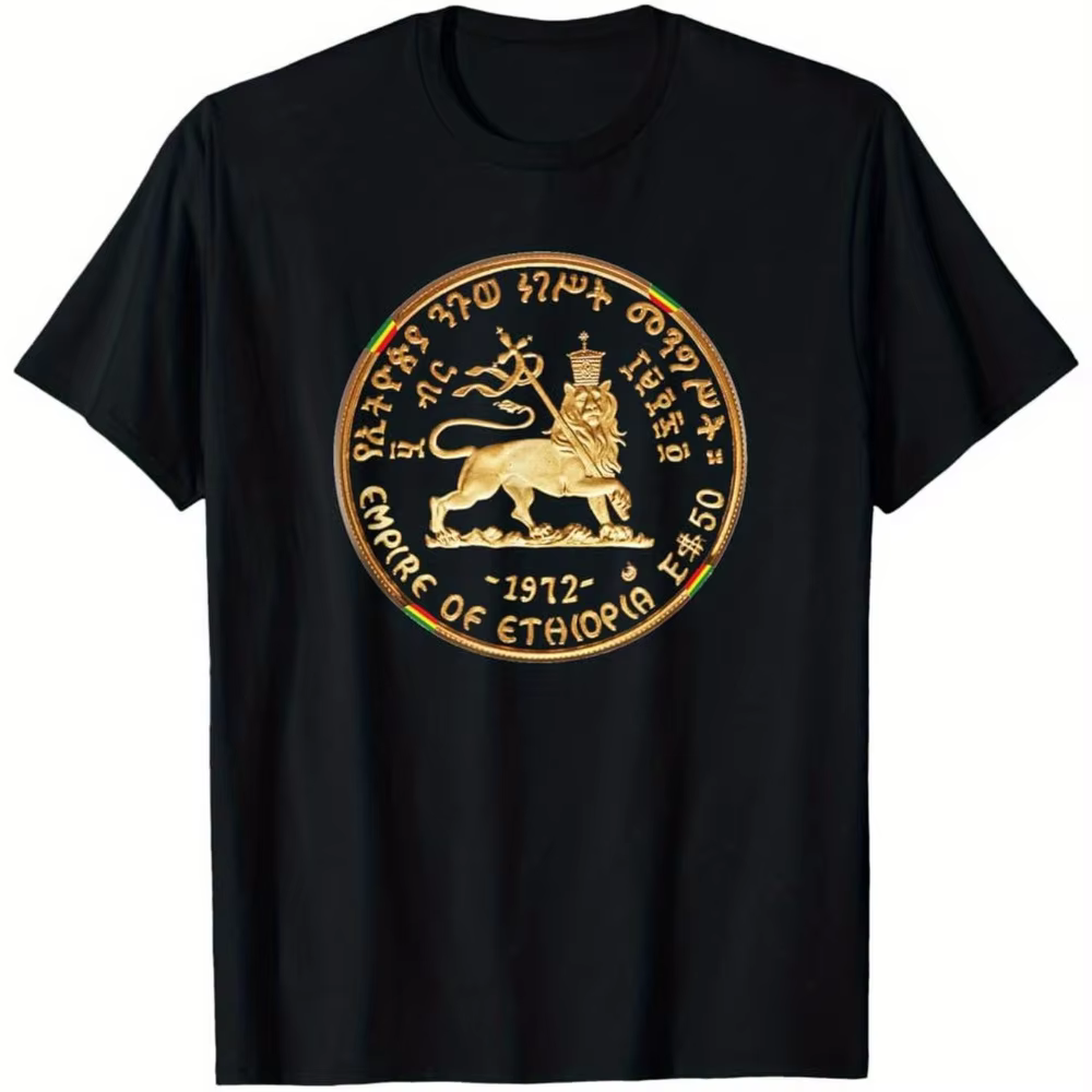 T-shirt Moa Anbessa Haile Selassie Ras Taferian Éthiopie, vêtement graphique à manches courtes, pour