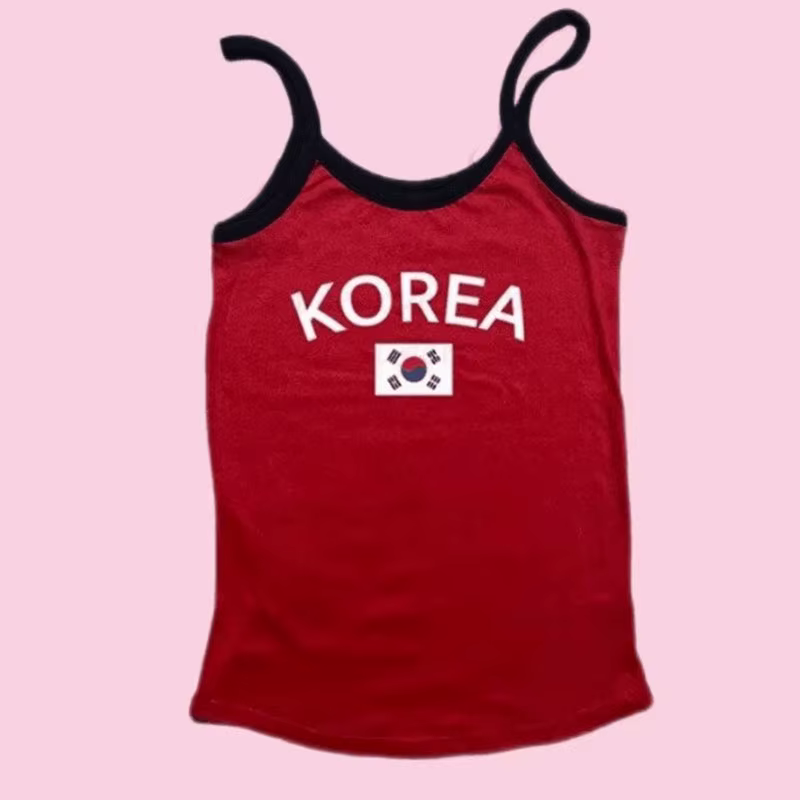 Haut Y2K précieux à bretelles pour femmes, imprimé coréen décontracté, style minimaliste, été, nouve