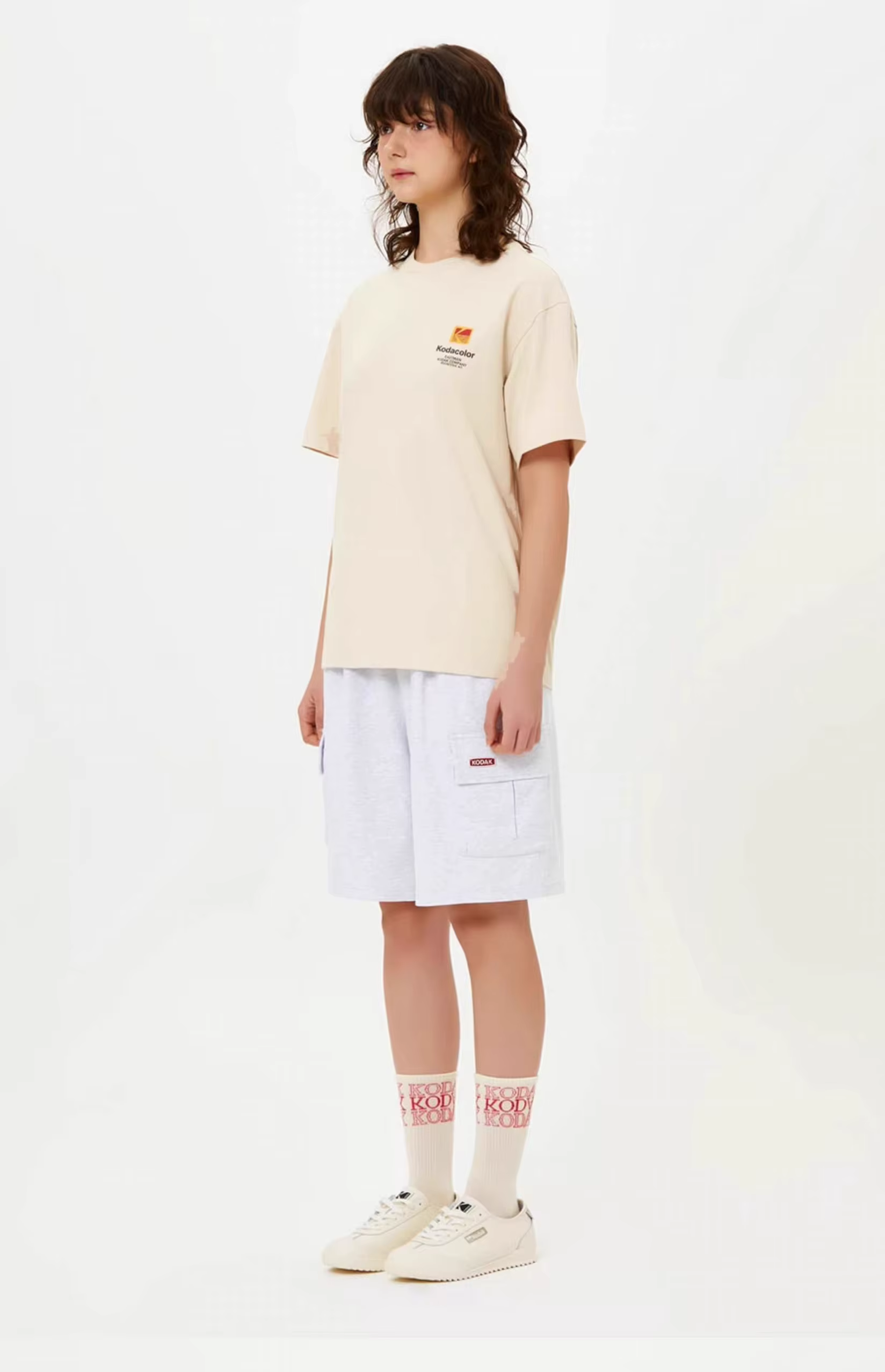 T-shirt d'été polyvalent pour hommes, 100% coton, imprimé sur film de marque Kodak, haut décontracté