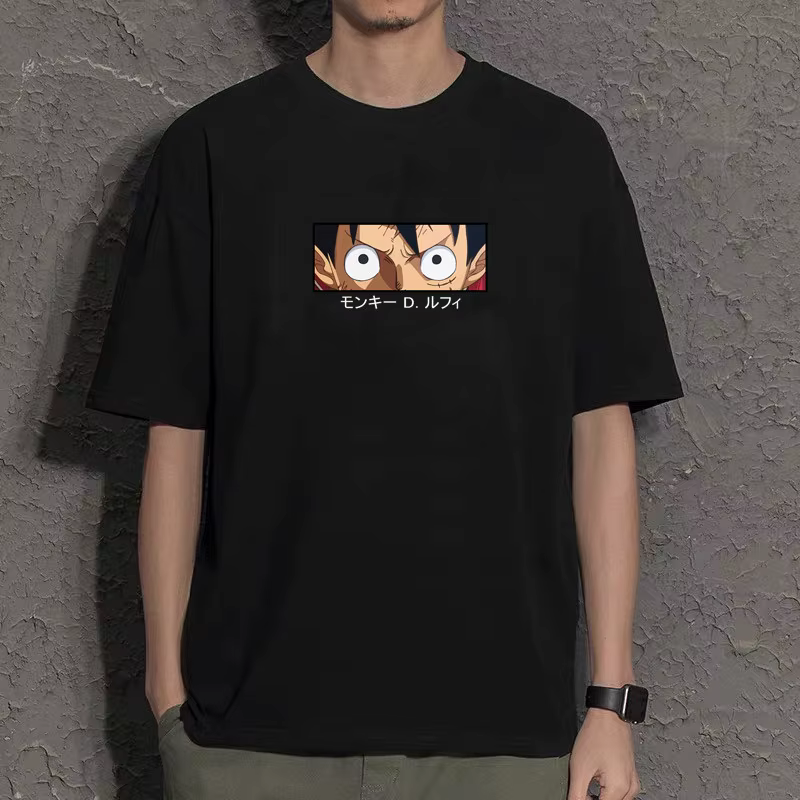 T-shirt imprimé One Piece pour hommes, style estival, 100% coton, manches courtes pour étudiants