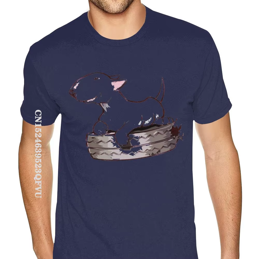 T-shirt imprimé Bull Terrier drôle, en coton pour petit ami, petite taille, Kawaii, esthétique