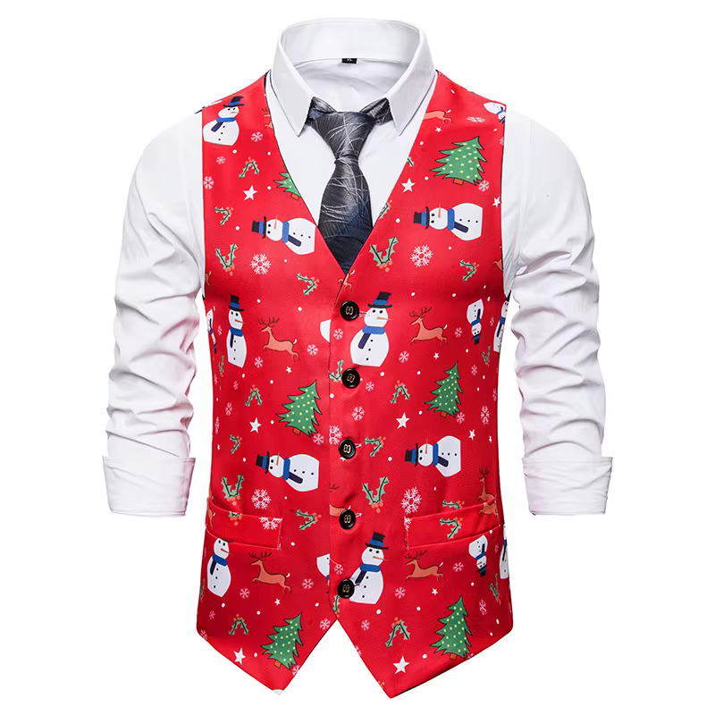 Gilet de costume imprimé en 3D pour hommes, nouvelle mode, Slim, Vintage, simple boutonnage, sans ma