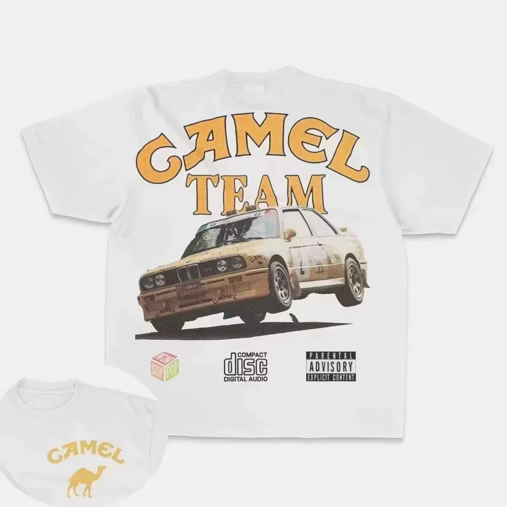 Nouveau T-shirt unisexe en coton avec motifs Camel Cigarettes, collection été 2026, T-shirt streetwe