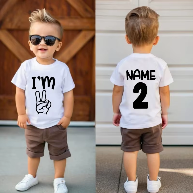 T-shirt à manches courtes pour enfants, motif dessin animé, mignon, décontracté, adapté pour l'été, 