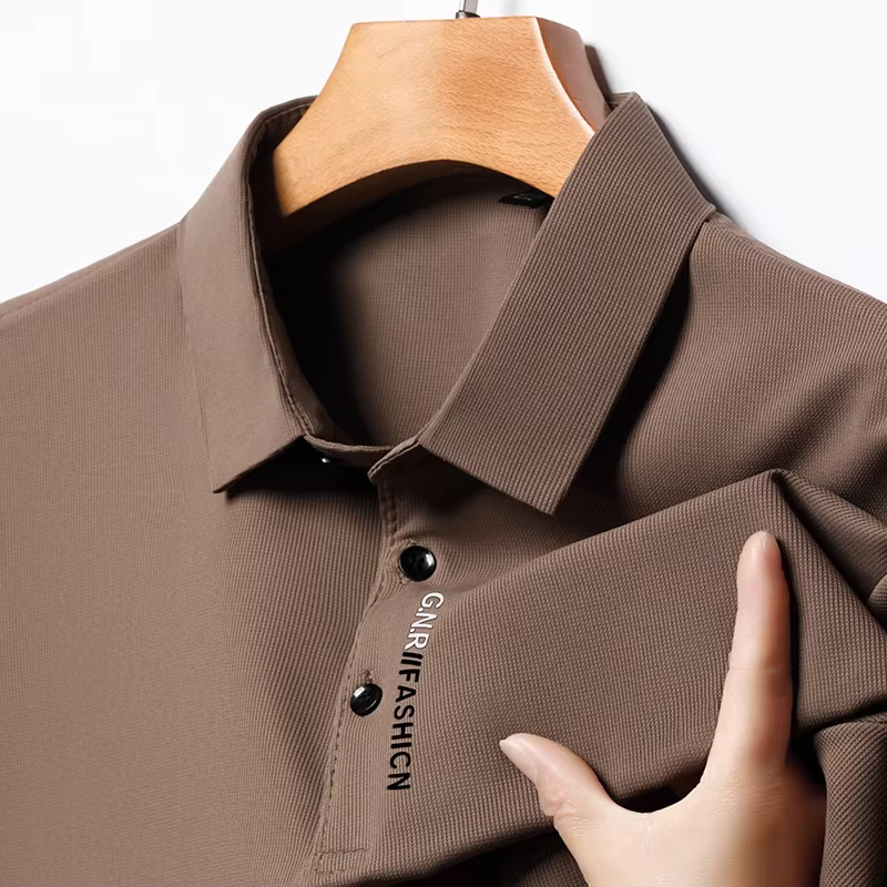 Nouvelle Arrivée 2026 – Polo Homme Vert Forêt Respirant Anti-Plis à Manches Courtes pour le Bureau