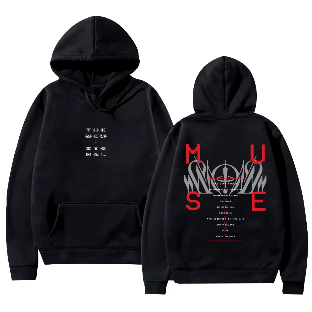 Le Wow! Sweat-shirts Signal Tracklist MUSE Band Vintage Streetwear pour hommes, vêtements graphiques