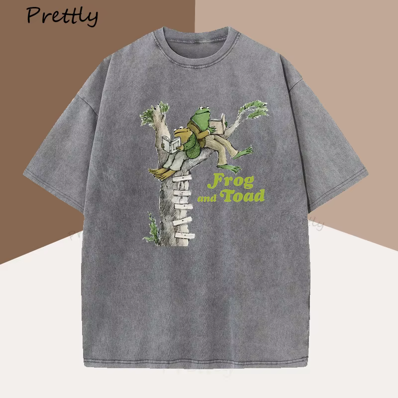 Grenouille et crapaud T-shirt femmes hommes classique livre amant T-shirt drôle femme vêtements Cott