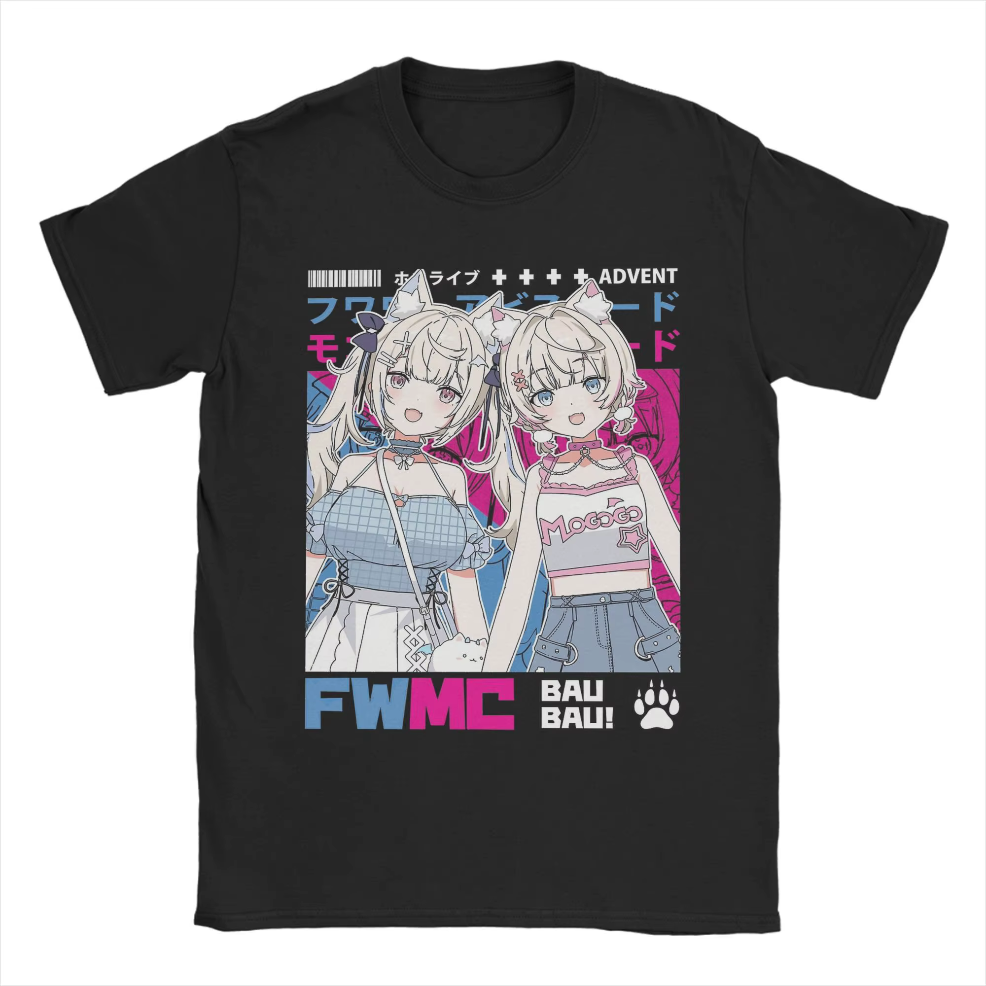FuwaMoco Advent BauBau T-Shirt hommes Vintage pur coton T-Shirt col rond manches courtes T-Shirt imp