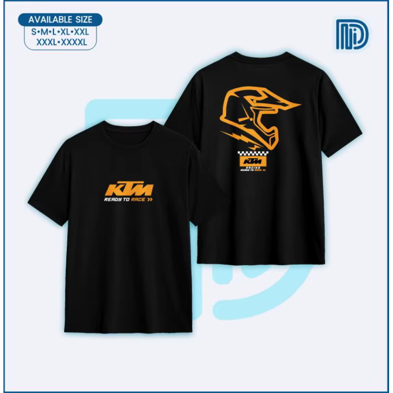 T-shirt pour homme avec logo KTM Racing, en coton, à manches courtes, col rond, décontracté, avec mo