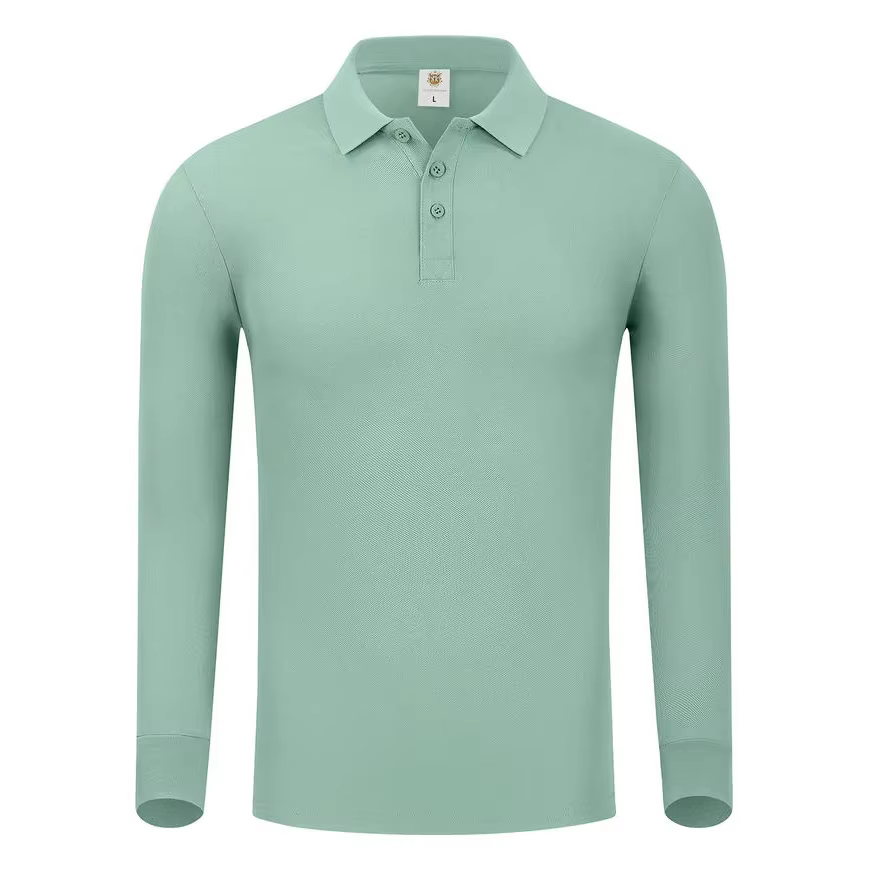 Polo uni à manches longues pour hommes et femmes, T-shirt à revers, Polos de golf, Vêtements régulie