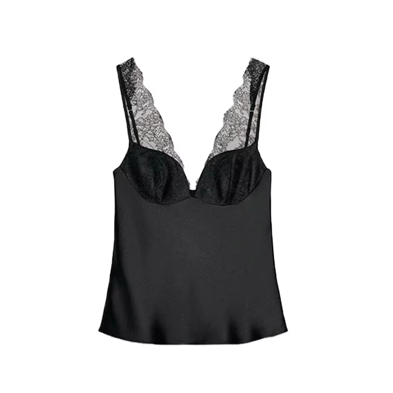 Débardeur brodé vintage pour femme, col rond, sans manches, à découpes, fente latérale, idéal pour l