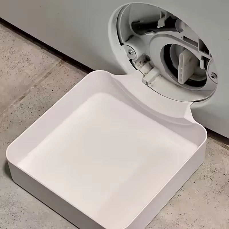 Bac de récupération des eaux de lavage pour machine à laver, sans trop-plein, avec filtre anti-peluc