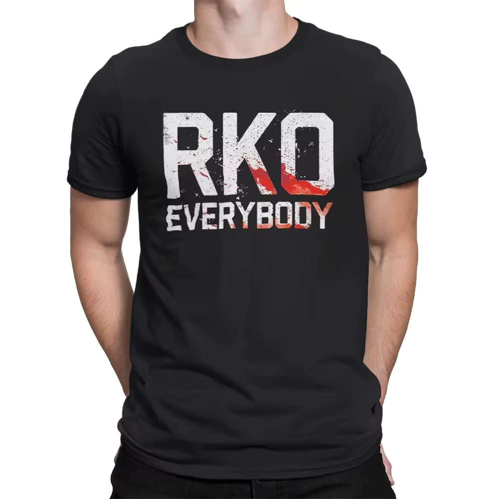 RKO T-shirt de lutte déchiré unisexe pour hommes et femmes, décontracté en coton à manches courtes,