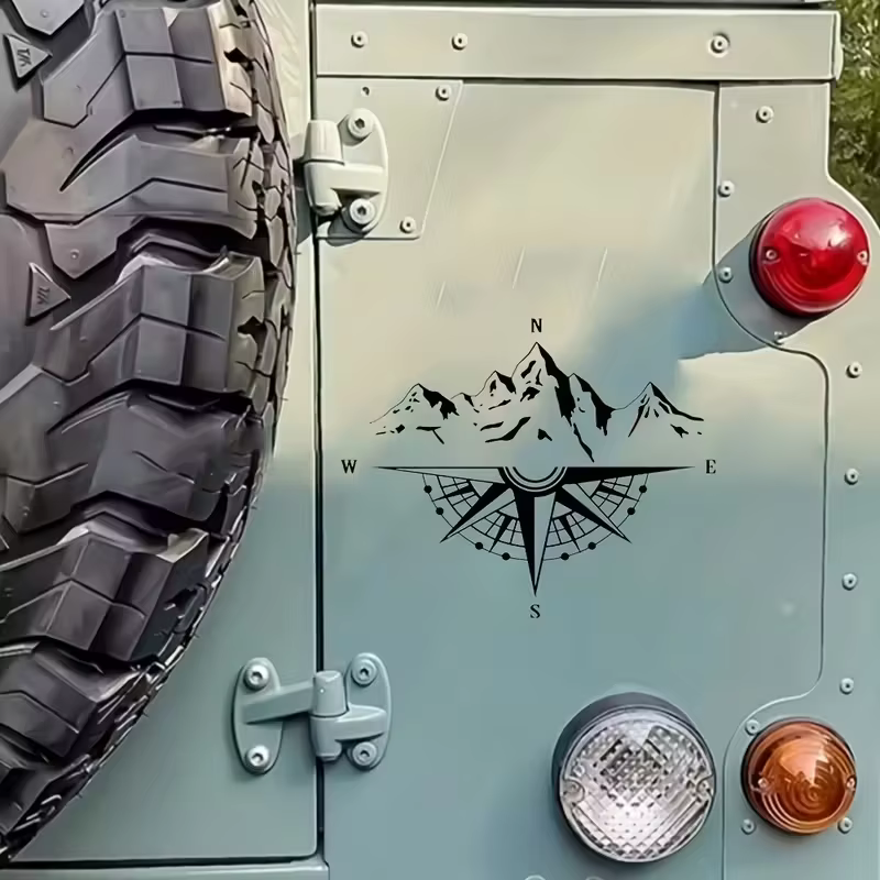 Autocollants imperméables pour boussole d'aventure, décorations pour camping-cars et voitures, amate