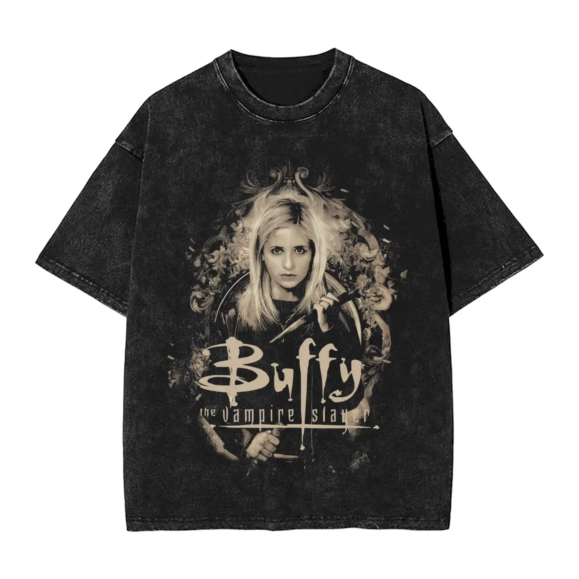 T-shirt imprimé graphique Buffy The Vampires Slayers, style Harajuku, pour hommes et femmes, vêtemen
